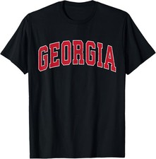 GA Georgia Vintage Red Style Tee Gifts Men Women Boys Girls T-Shirt picture