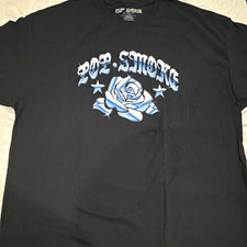 Pop Smoke Men's Black Rose Graphic Print Crew Neck Short Sleeve T-Shirt 3XL picture