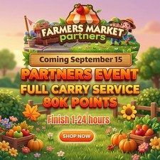 Monopoly_GO  Partner FARMERS-MARKET Event 🎉 Full Carry 80K Points⚡ 1- 24 Hours⚡ picture