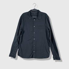 AllSaints Button Down Shirt Mens XL Black Minimalist Grunge Urban Edgy picture