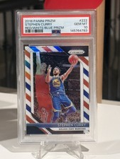 2018-19 Panini Prizm Red White & Blue Stephen Curry #222 PSA 10  picture