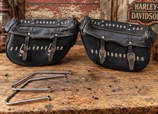 Vintage Genuine Harley Davidson Moo Glide Saddle Bags 6001-2 & 6002-1 Pair Set picture
