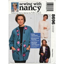 McCALL 8696 Sewing Pattern Crazy Quilt Embroidered Jacket Size 8-22 UC picture