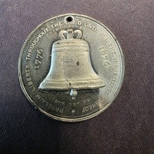 1876 HK 26 U.S.CENTENNIAL EXPO LIBERTY BELL INDEPENDENCE HALL So Called DOLLAR  picture