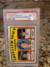 1972 Topps #124 New York Yankees Rookie Stars, Closter/Torres PSA 8 NM-MT picture