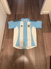 Vintage 2002-2004 Argentina Home Adidas Soccer Jersey World Cup Core (SIGNED) picture