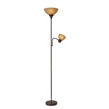 72 in Brown Combo Floor Lamp with Reading Light Modern Design picture