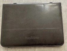 Vintage Leed’s 3-Ring Black Business Leather Portfolio Folder W/Pad Zip Around picture