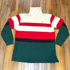 Vintage Polo Ralph Lauren Cream, Red, Black & Green Gucci Striped Turtleneck XXL picture