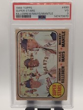1968 Topps #490 Super Stars Mickey Mantle Willie Mays Killebrew PSA 3 HOF picture