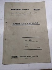 HITACHI SEIKI PARTS LIST BOOK MANUAL CATALOG 5A II TURRET LATHE 1969 picture