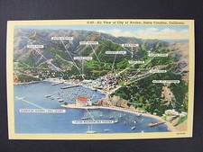 Avalon Santa Catalina California CA Aerial View Attractions Teich Postcard 1941 picture