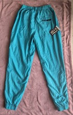 VTG 90s Converse All Star Nylon Track Pants NOS NWT Teal Turquoise Shell picture