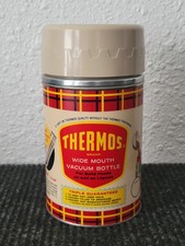 Vintage THERMOS 5254 Pint Red & Yellow Plaid Crown Lid Complete NEW - UNUSED picture