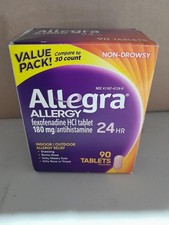 Allegra Allergy 24HR Relief Fexofenadine 180mg 90 Tablets Exp03/2027 picture