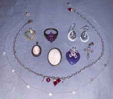 9 pc  Sterling Silver Jewelry Items with Decorative Accents  34 grams picture