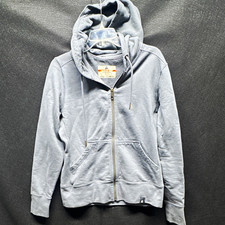 American Giant Women’s Gray Full Zip Fleece Hoodie Pockets Size L picture
