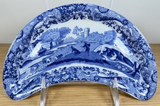 Antique Copeland Spode Blue Italian Crescent Salad/Bone Plates c1925 Set of 6 picture
