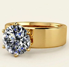 5.60 Ct Certified White Diamond Men's Ring - 925 Silver 18kt Gold Plated picture