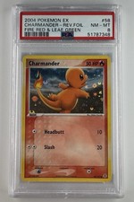 2004 POKEMON EX FIRE RED & LEAF GREEN 58 CHARMANDER REVERSE FOIL PSA 8 picture