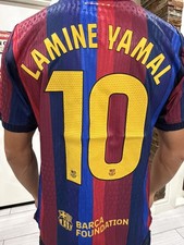 FC Barcelona Lamine Yamal #10 home Jersey Size XL Mens Soccer  picture