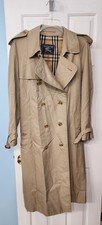 Vintage 80s Burberrys Double Breasted Lined Beige Belted Trench Coat Sz 42 XL picture