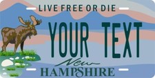 New Hampshire Moose Custom State License Plate Personalized 12