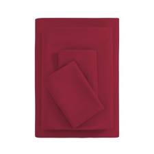 Mainstays Basic Value Microfiber Bed Sheet Set, Full, Red Sedona, 4 Piece. picture
