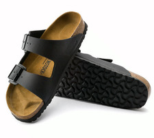Birkenstock Arizona Women's Black Sandals Double Strap Comfort Slides picture