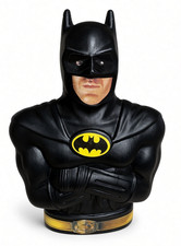 Vintage 1989 DC Comics Batman Bust Plastic Coin Bank Michael Keaton Era picture