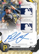 2026 Topps Now Paul Skenes Dual Patch Auto Gold 1/1 CHANCE Presale picture
