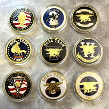 9 pcs ALL US Navy Seal Teams Challenge Coin Set - Fast Shipping picture