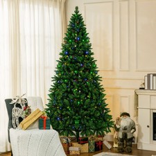 9 ft Pre‑Lit Green Artificial Christmas Tree Multicolor LED Lights w/ Remote picture
