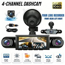 4-Channel Dashcam 360° 1080P HD Car Dash Cam Front Rear Inside Left Right picture