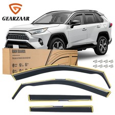 In-Channel Rain Guards For Toyota RAV4 2019-2025 Smoked Window Visors Deflectors picture