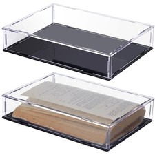 2 Pcs Book Display Case 10.5 x 7.5 x 2 Inch Clear Acrylic Box Book Protector ... picture