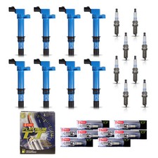8 Blue Ignition Coil & 8 Denso Spark Plug for Jeep Grand Cherokee 1999-2007 4.7L picture