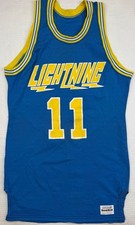 Vintage Lancaster Lightning Jersey Basketball CBA NBA Game Worn 80s Sand-Knit picture