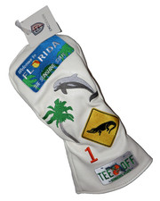 NEW CMC DESIGN WELCOME TO FLORIDA LIMITED DRIVER HEADCOVER WHITE LEATHER RARE picture