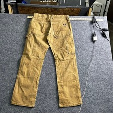 Genuine Dickies Carpenter Pants Mens Size 33x32 Brown Duck Canvas Utility picture