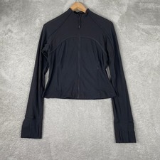 Lululemon Define Jacket Womens 8 Black Ribbed Full Zip Thumbholes Activewear picture