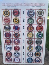 VINTAGE NHL ROUND MAGNETIC TEAM STANDINGS BOARD FULL SET 32 RUBBER MAGNETS 2026 picture