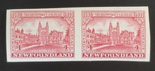 CANADA. NEWFOUNDLAND. GV 1931. RARE 4c IMPERF PAIR 350th Annexation SG239a MUH. picture