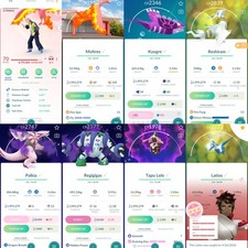 Pokemon Acc Go Lvl 70 141 Legendary /100 Shiny /4 Perfect picture
