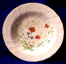 MIKASA FINE IVORY D1006 MARGAUX SOUP BOWL ivory orange green floral textured picture