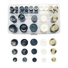 110Pcs Mixed Sewing Buttons, 4Hole Craft Round Blazer Buttons, 5 Color 3 Size... picture