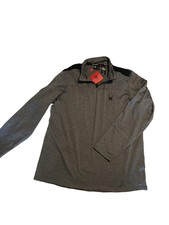 Spyder Active Men's Quarter-Zip Pullover Sweatshirt M Heather Gray & Black   AB3 picture
