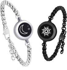 Long Distance Touch Bracelets,Vibration & Light up Couples Bracelets, Remote Sma picture