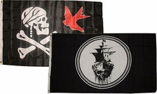 3x5 3'x5' Wholesale Combo Jolly Roger Pirate Jack Sparrow Black Pearl Flags Flag picture
