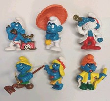 Vintage The Smurfs Figure's Lot Of 6 picture